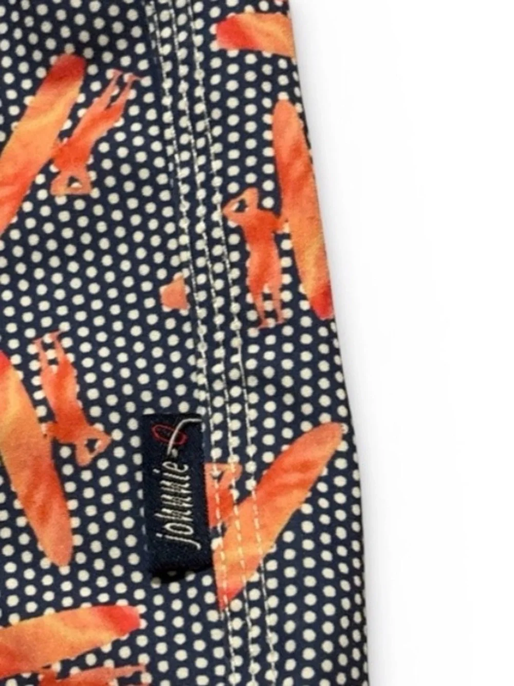 Johnnie-O Swim Trunks with Orange Surfboard Print